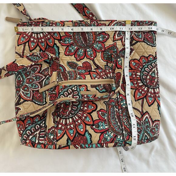 Vera Bradley Crossbody Bag with Floral Design - Red, Green, Tan - Picture 12 of 13